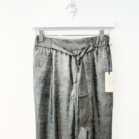 NEW Brochu Walker The Nives Paperbag Pant in Orbit Metallic Gunmetal Size XS - Picture 7 of 11